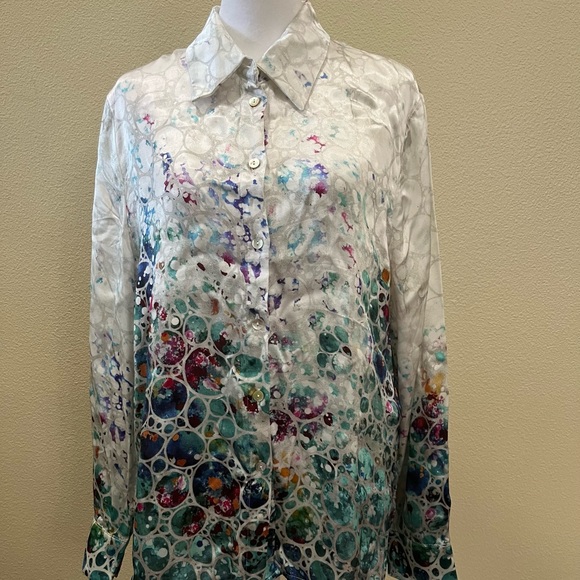 DOLCEZZA LARGE PRINTED BLOUSE 100% VISCOSE NWT - Picture 1 of 5